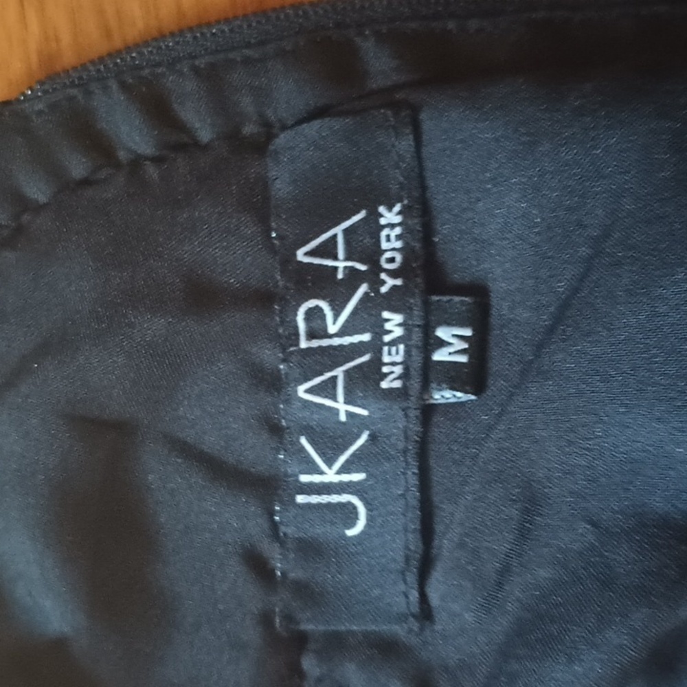 JKARA beaded black zip up cocktail style top.Size medium. Whimsy Goth. - Picture 10 of 14